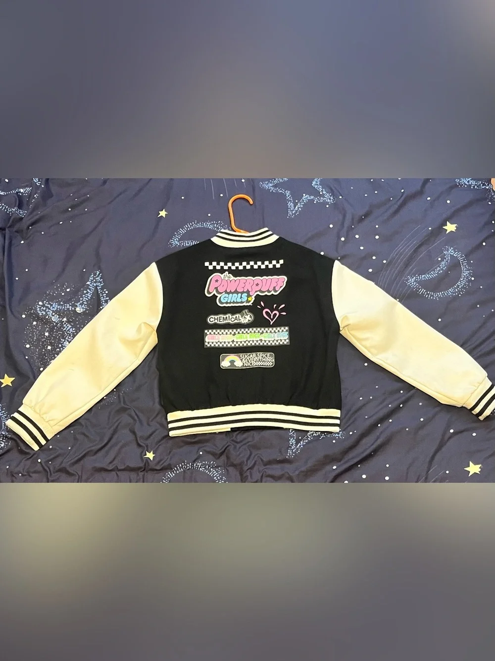 Girls Sz Small Power Puff Girls X JUSTICE Bomber Varsity Jacket
